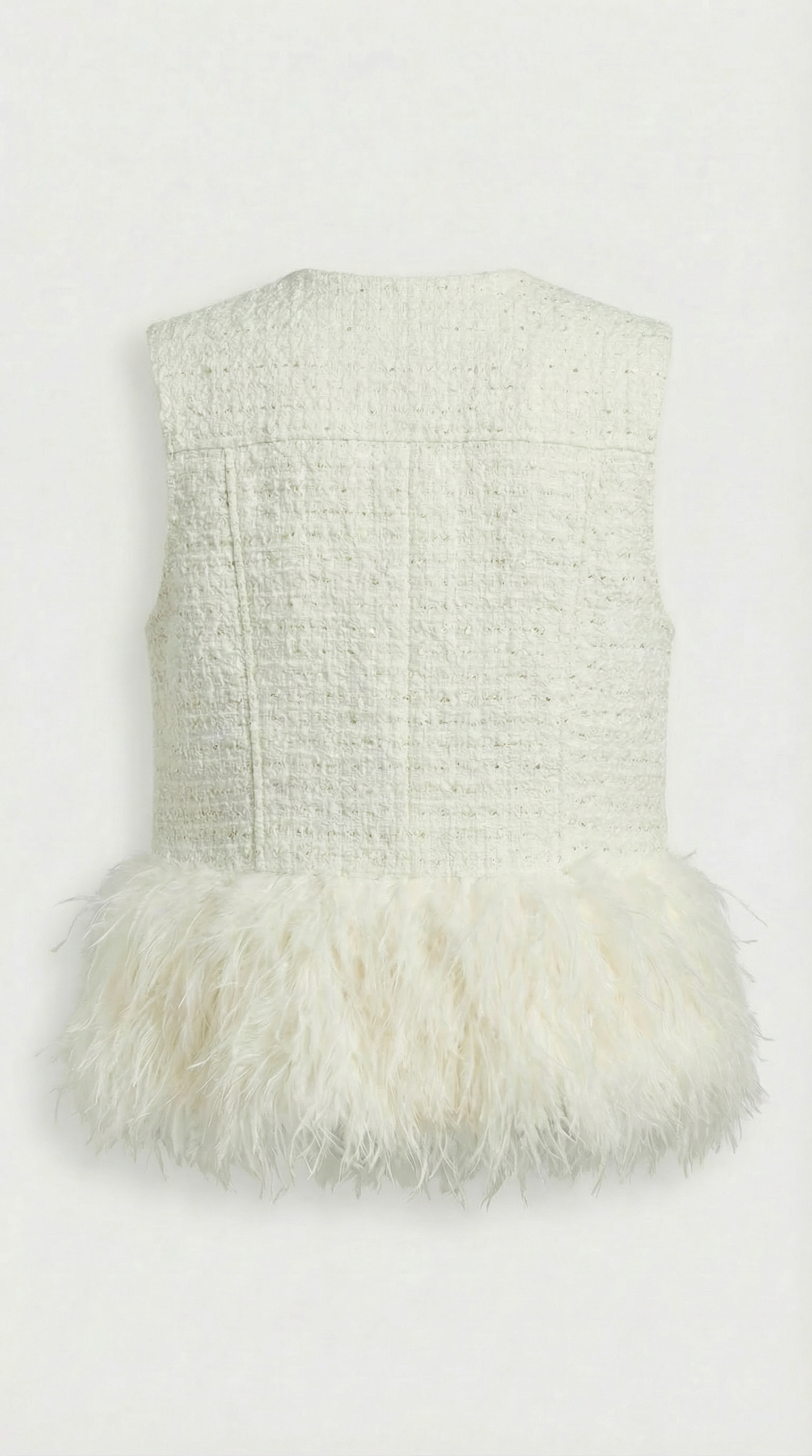 Eliora - Abrigo de cuello redondo estilo blanco y cálido