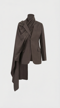 Glacielle - Blazer de fusión con bufanda irregular
