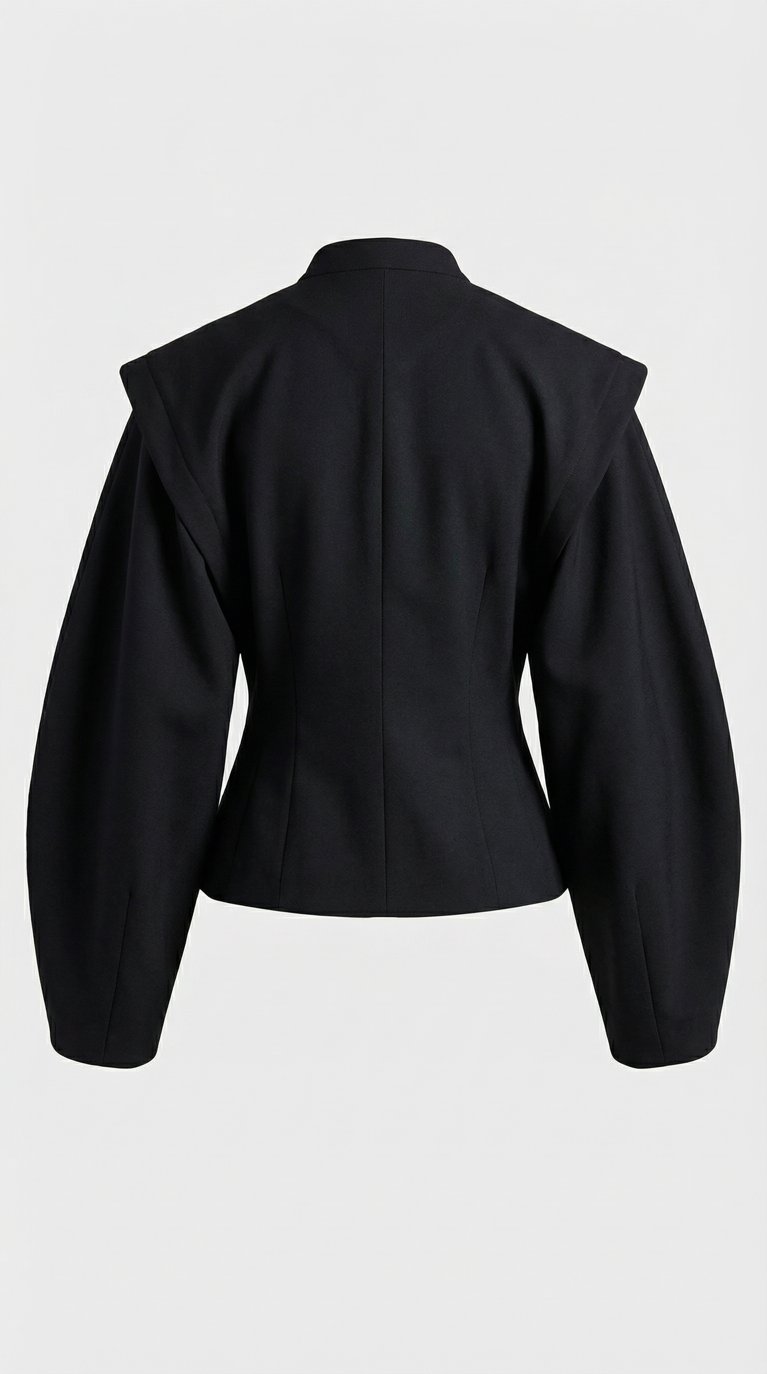 Maravel - Chaqueta de Envoltura Esculpida con Cuello Elástico y Envoltura Asimétrica Negra