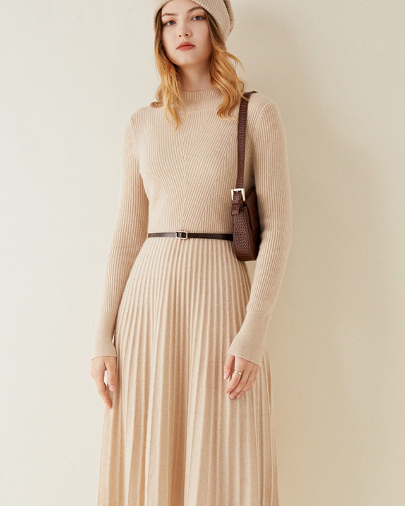Vestido flare de cachemira pura