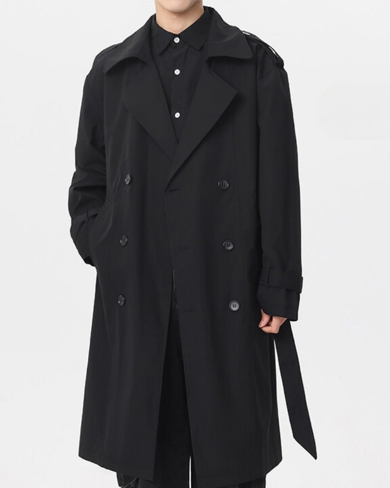 Abrigo de trench clásico con doble pecho