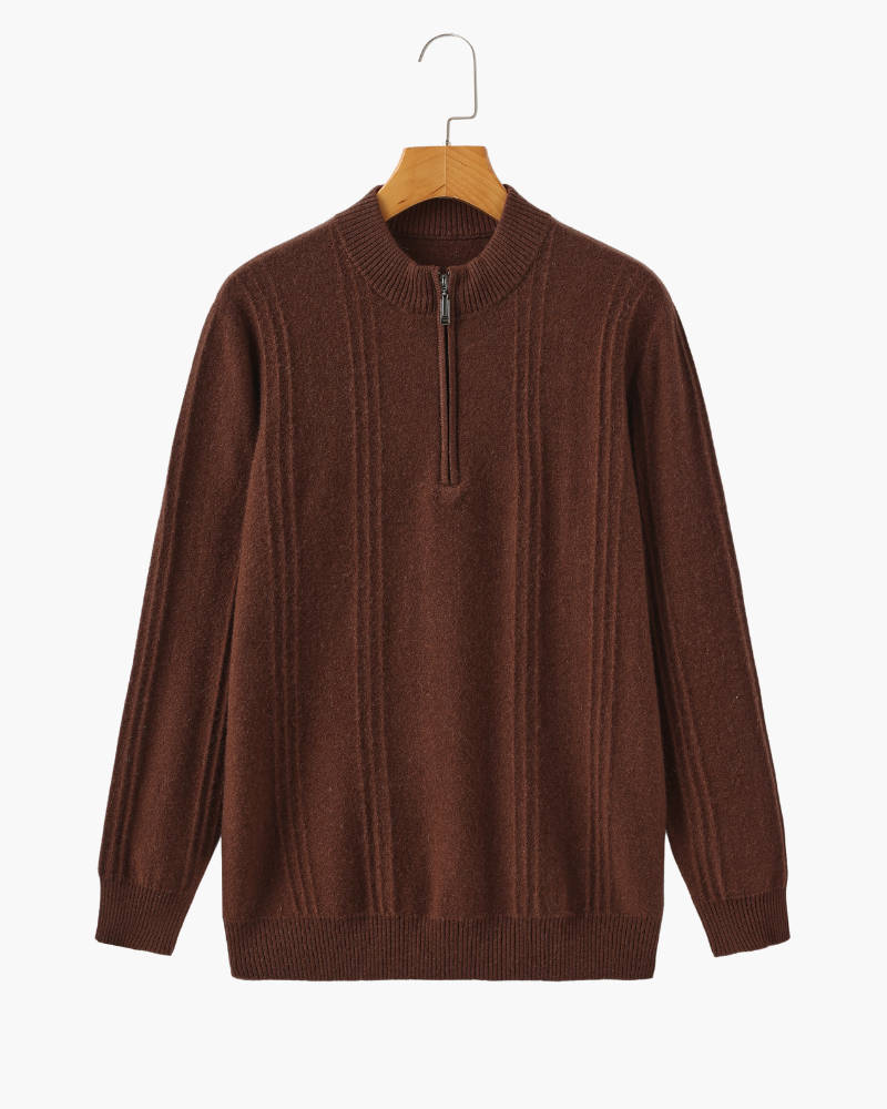 100% cachemira con media cremallera ribbed