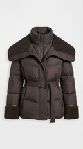 Kryos - Elegante chaqueta con cuello grande marrón