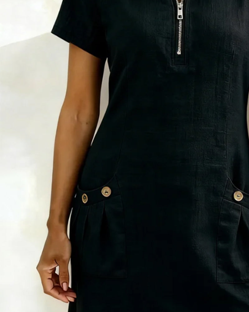 SOFÍA - Vestido de algodón con cremallera