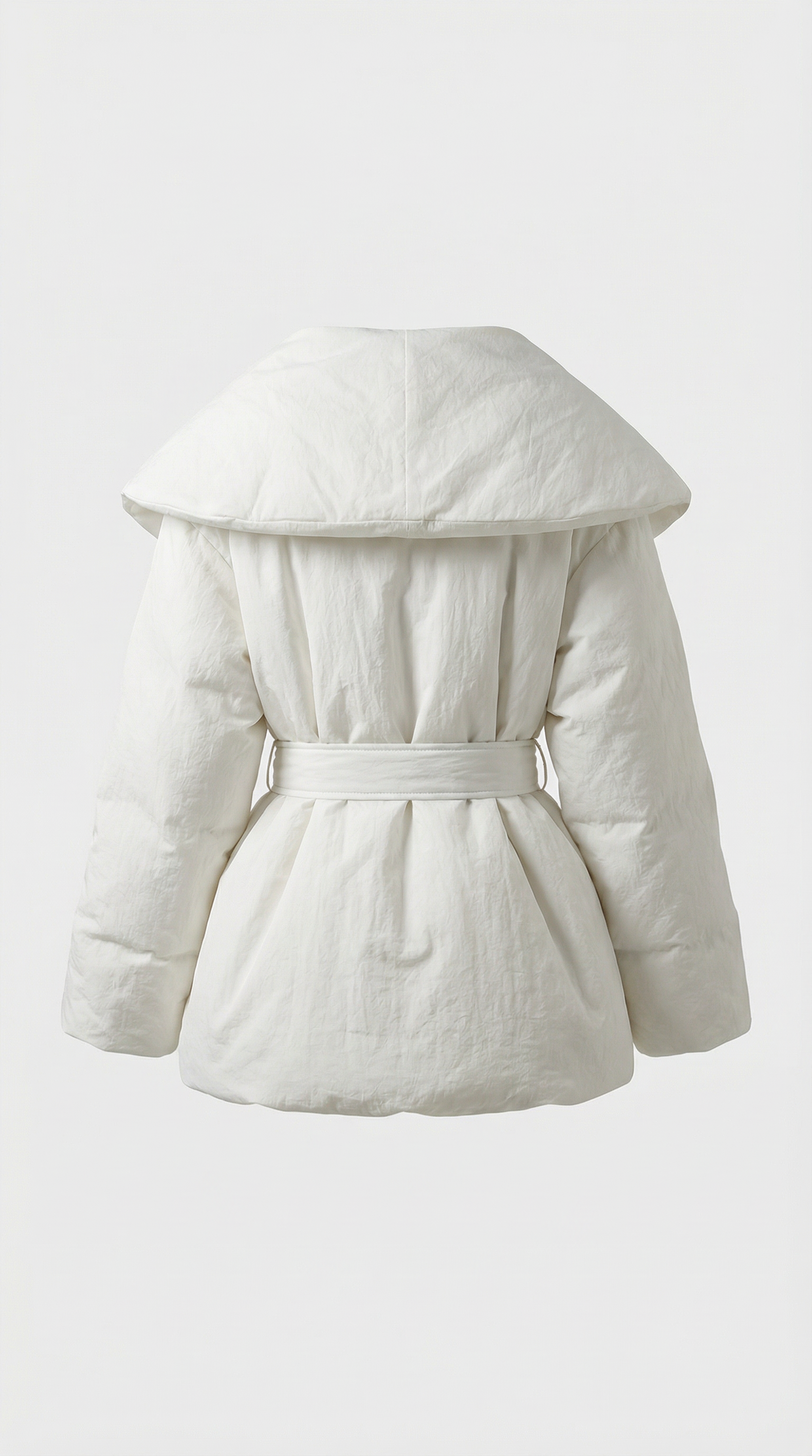 Caliss - Oversized Collar and Bow Lace Up Slim Waist Jacket
