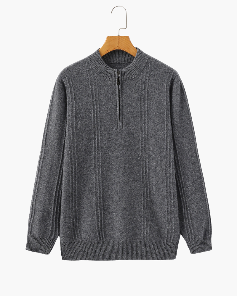 100% cachemira con media cremallera ribbed