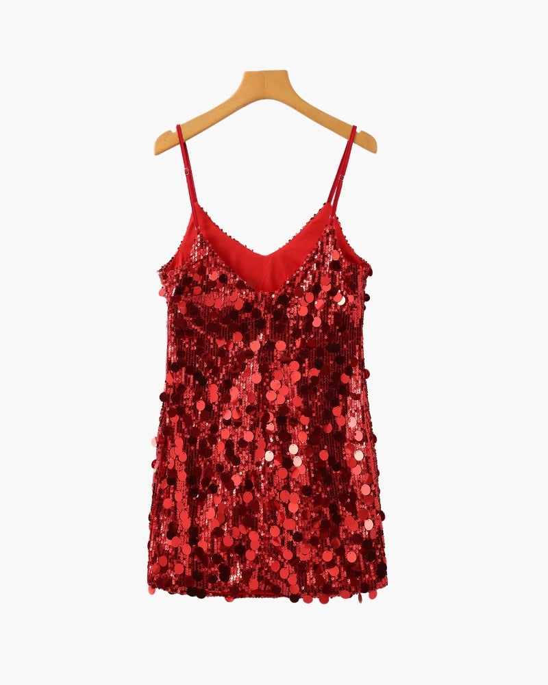 Mini vestido de fiesta con lentejuelas