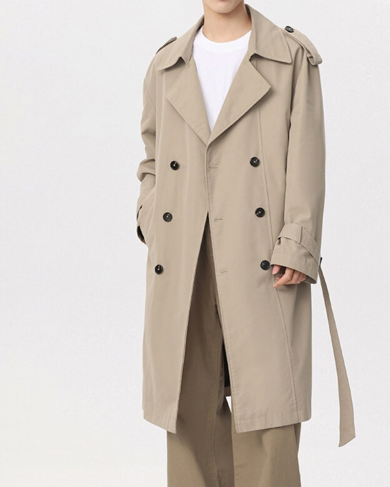 Abrigo de trench clásico con doble pecho