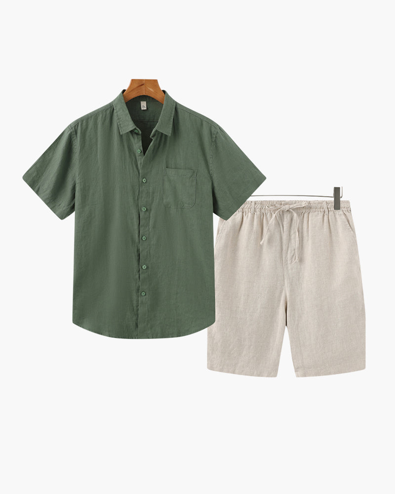 Conjunto corto de lino old money
