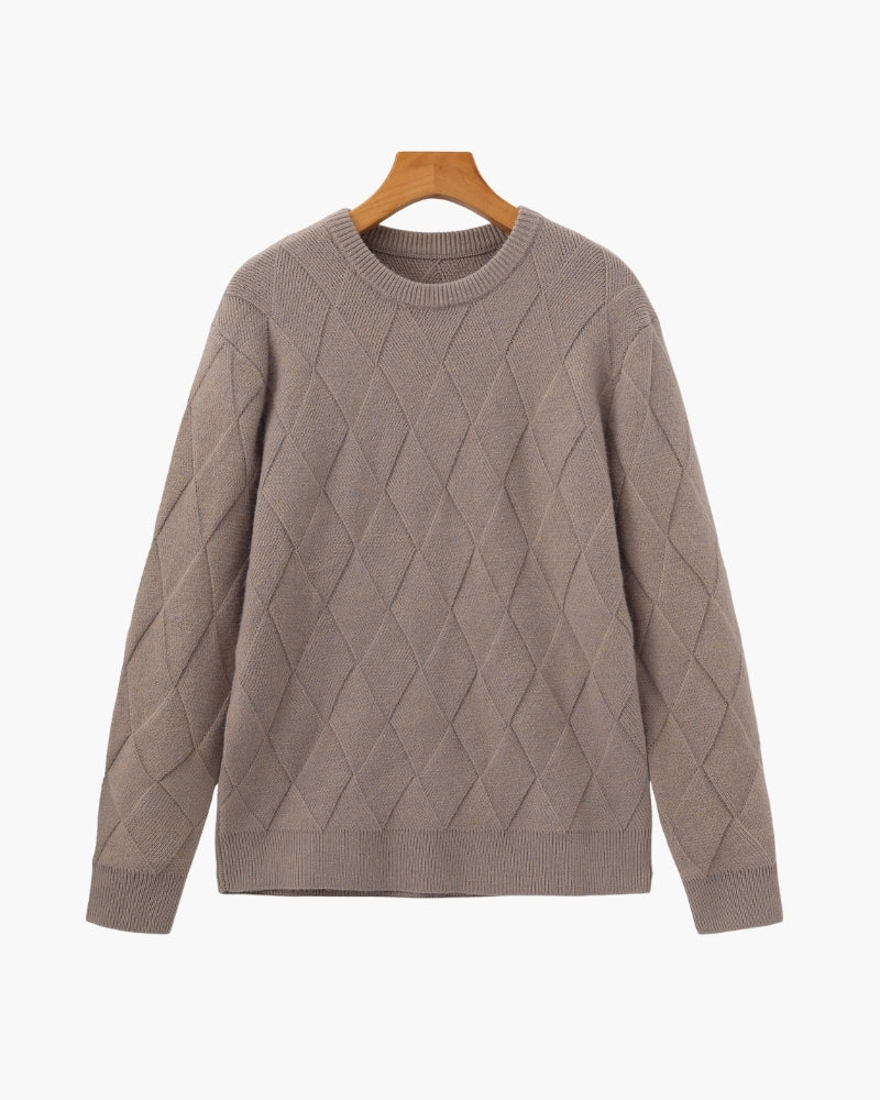 Diamond Knit Jersey de cuello redondo