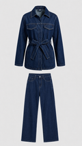 Tala - Set de denim con cinturón, estilo vintage y suelto