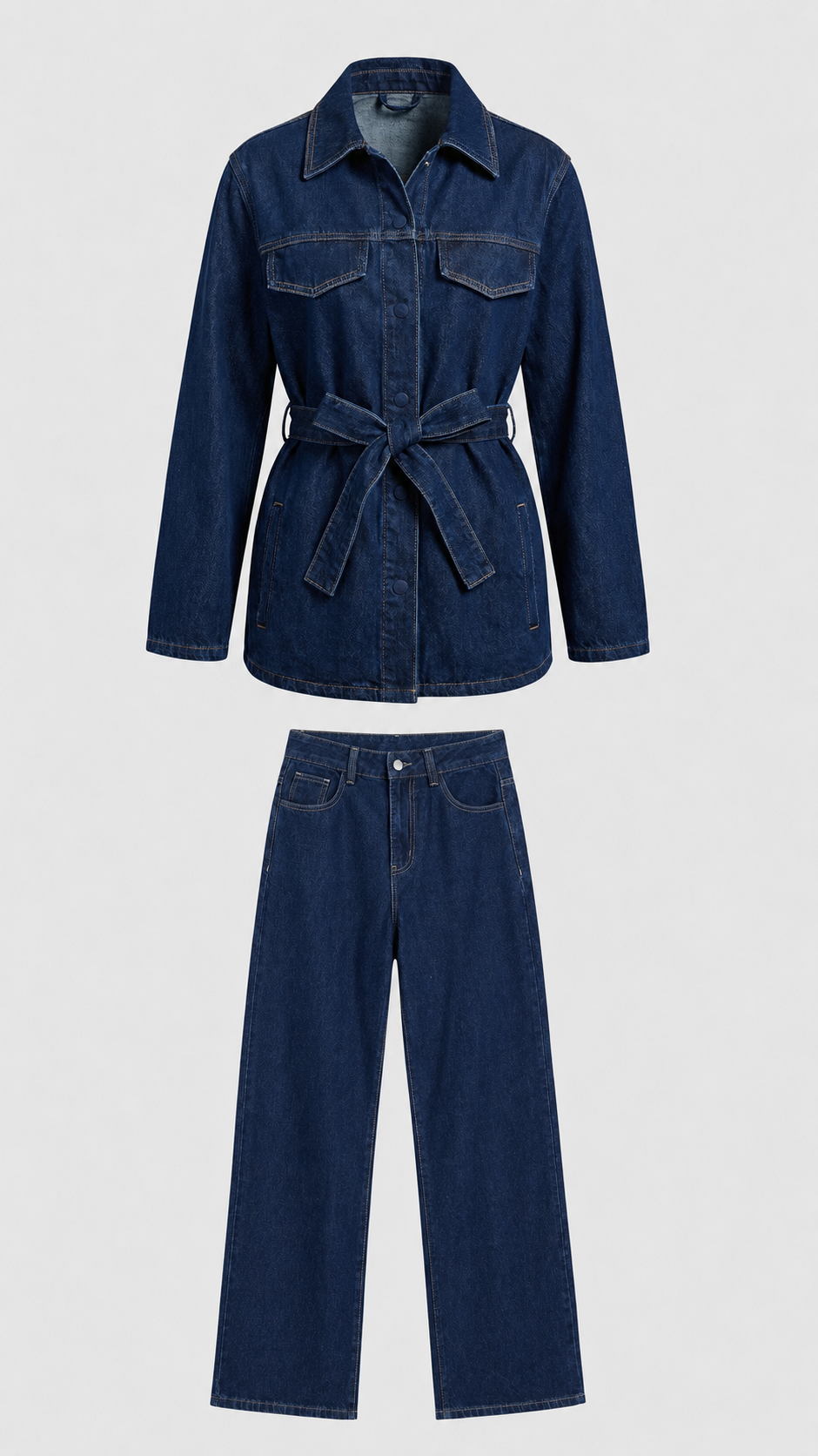 Tala - Set de denim con cinturón, estilo vintage y suelto