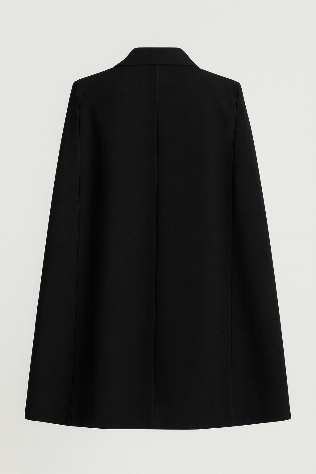 Larienne - Vestido de capa con cuello en V profundo y botón de declaración negro