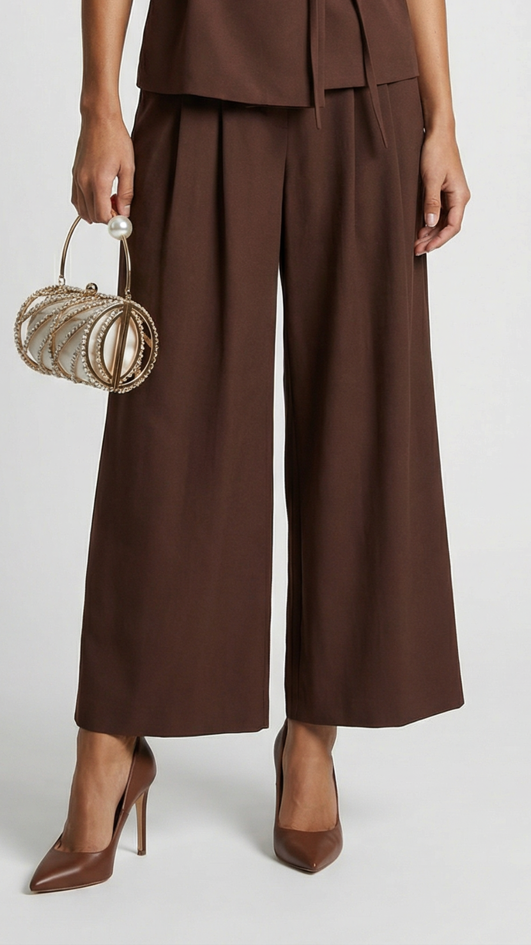 Epure - Wide-Leg Tailored Trousers Brown
