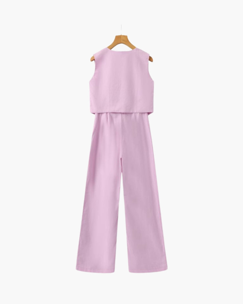 Classy Lady - Conjunto de dos piezas de lino