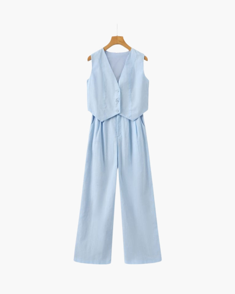 Classy Lady - Conjunto de dos piezas de lino
