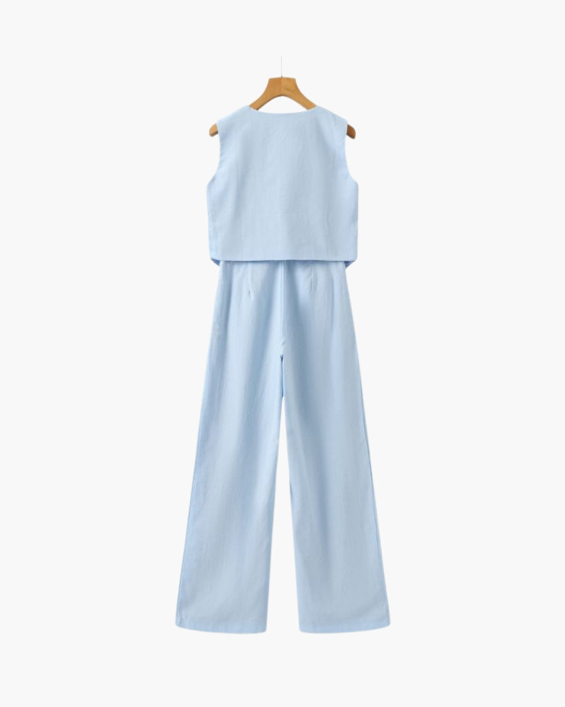 Classy Lady - Conjunto de dos piezas de lino