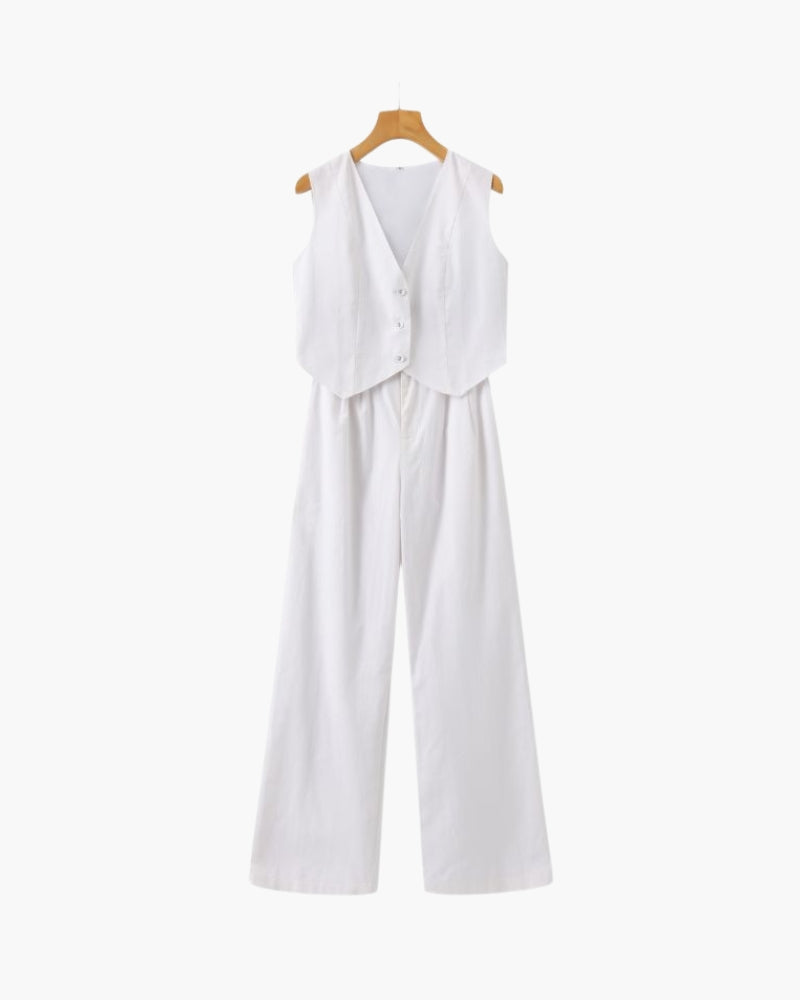 Classy Lady - Conjunto de dos piezas de lino