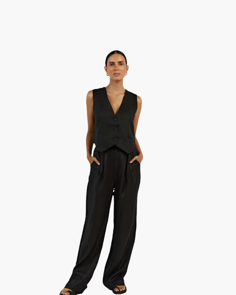Classy Lady - Conjunto de dos piezas de lino