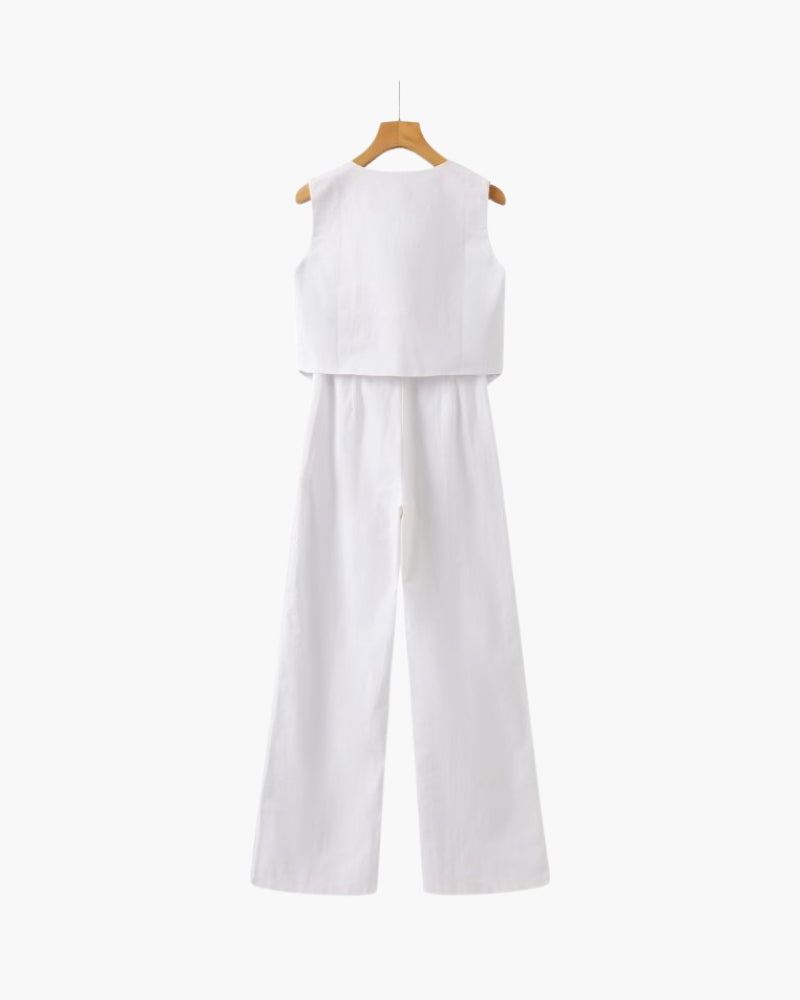 Classy Lady - Conjunto de dos piezas de lino