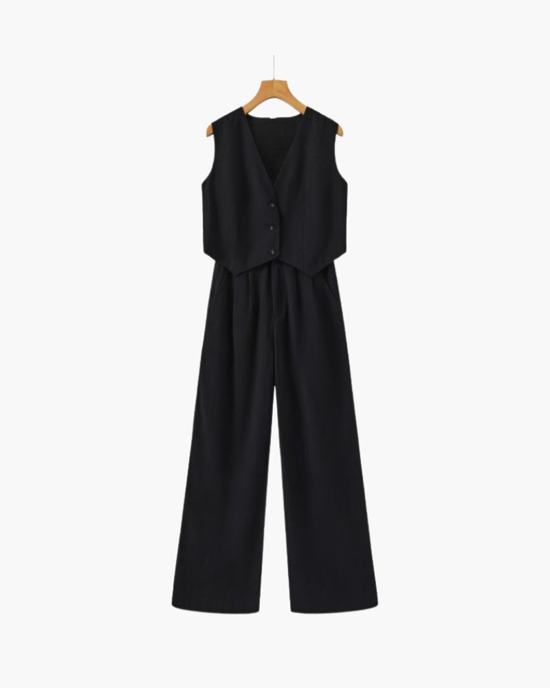 Classy Lady - Conjunto de dos piezas de lino