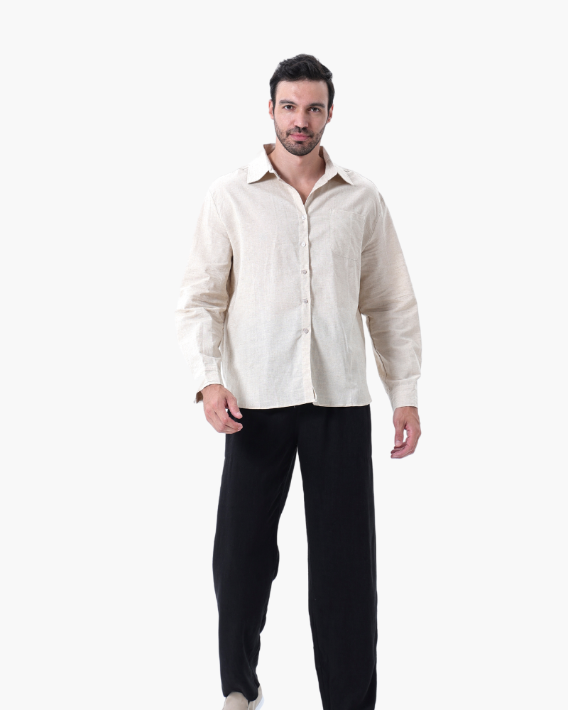Conjunto de lino Old Money (manga larga)