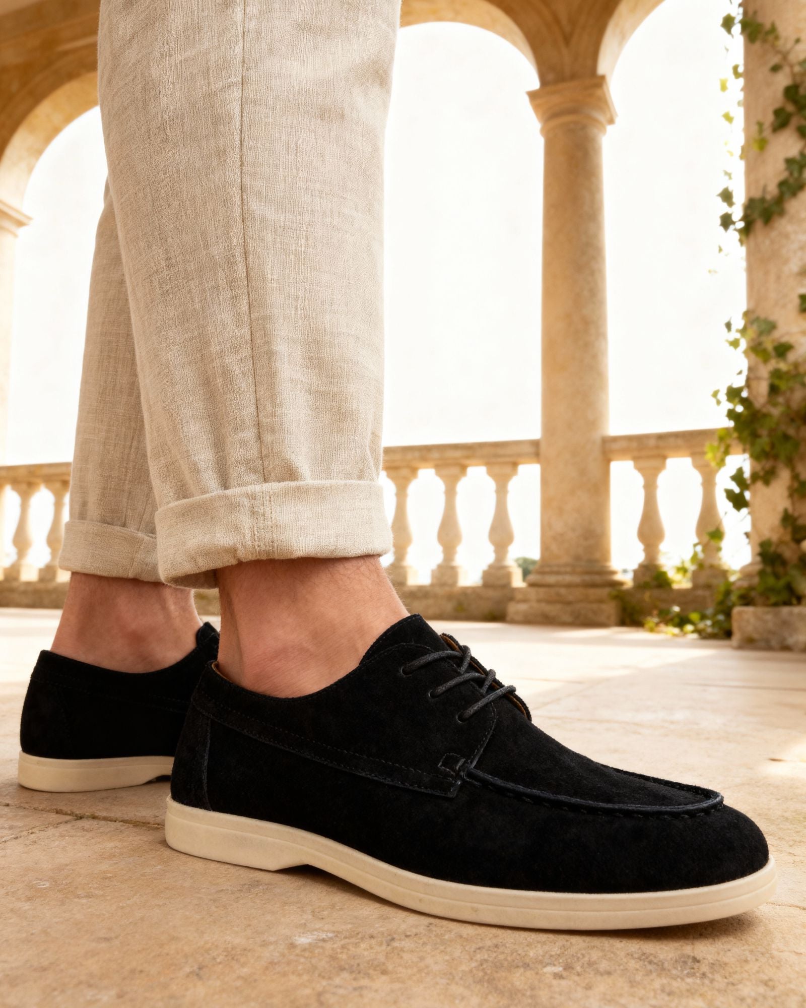 Zapatos premium de encaje de gamuza