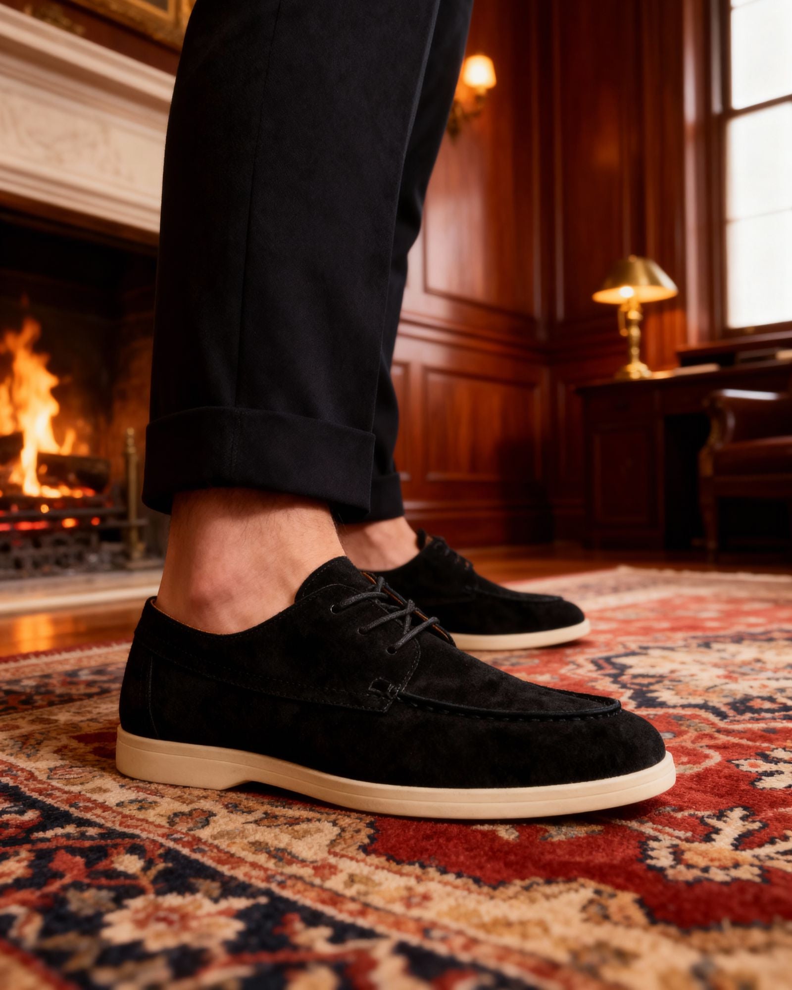Zapatos premium de encaje de gamuza