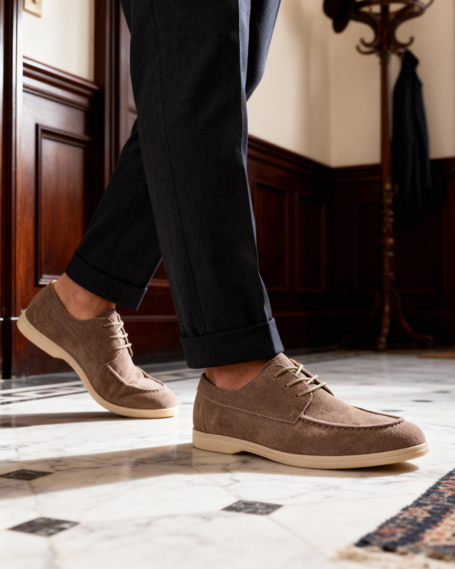 Zapatos premium de encaje de gamuza