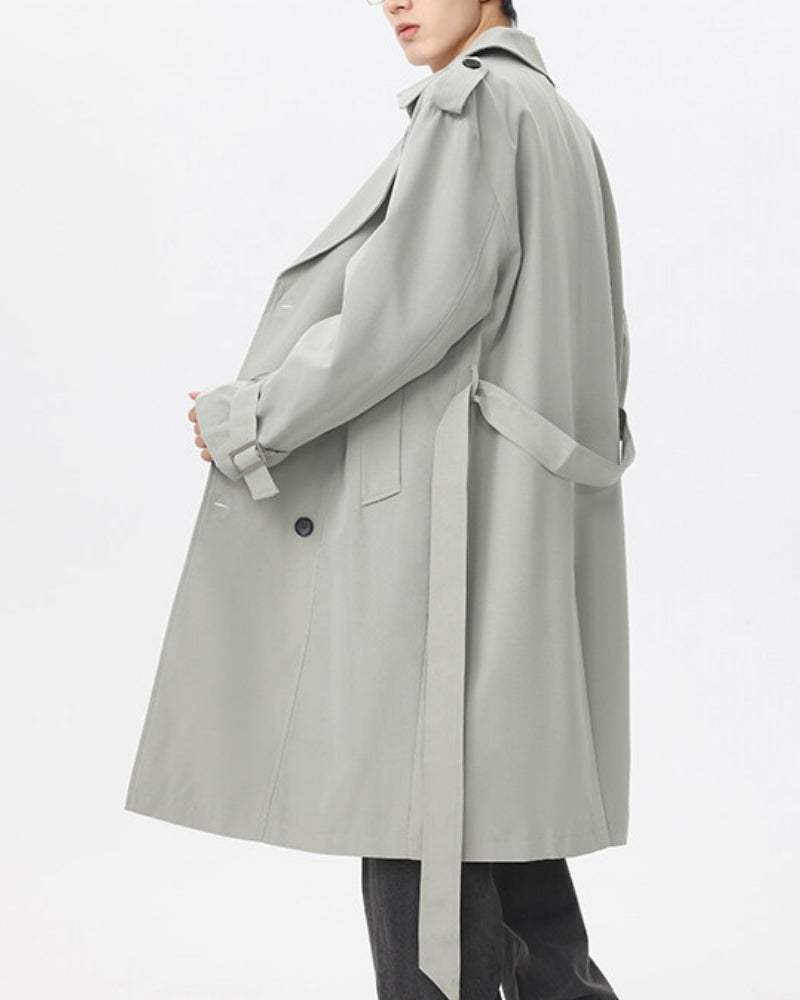 Abrigo de trench clásico con doble pecho