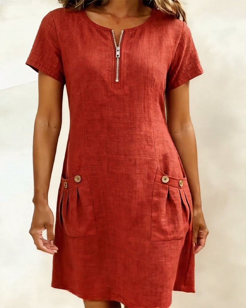 SOFÍA - Vestido de algodón con cremallera