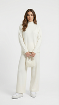 Vilo - 100% Wool Set with Thick Sweater and Wide Pants White
