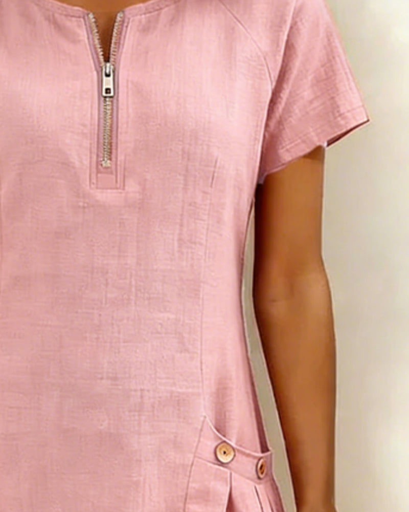SOFÍA - Vestido de algodón con cremallera