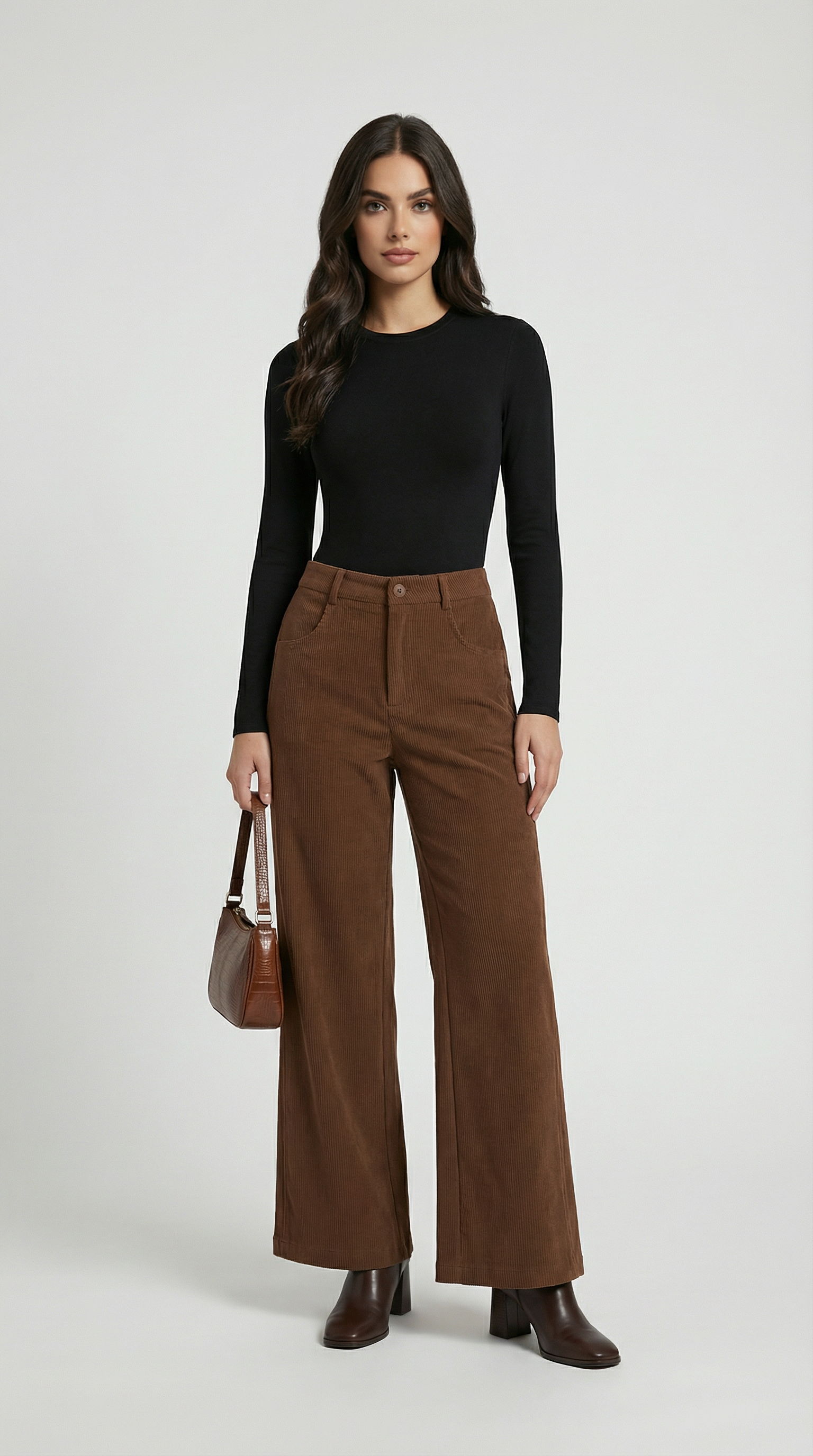 Ember - Pantalón casual vintage con cordones rectilíneos y relajados