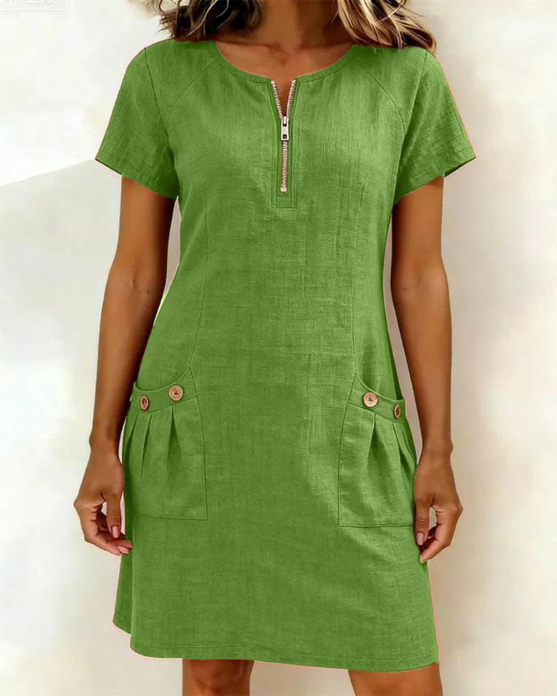 SOFÍA - Vestido de algodón con cremallera