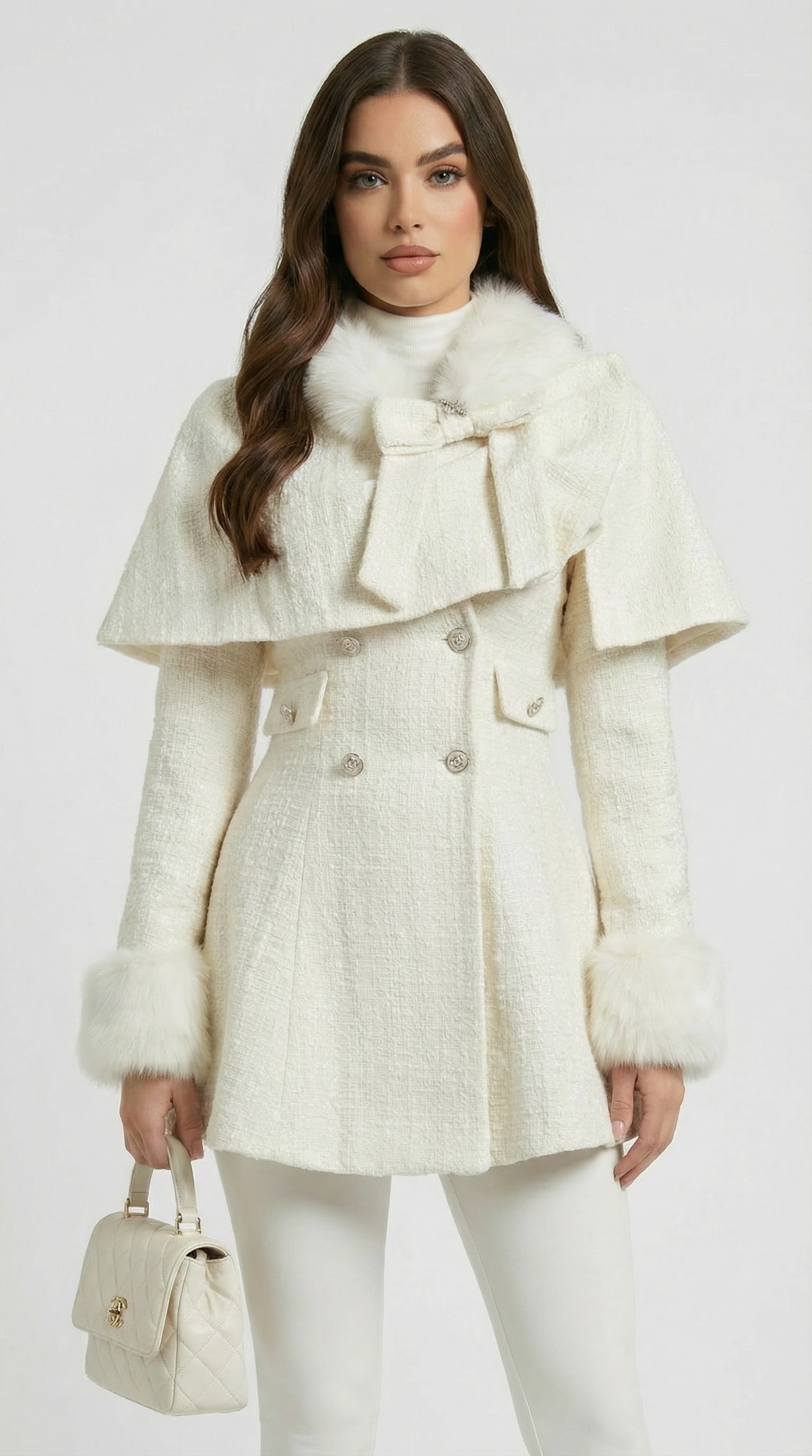 Umber - 2 Piece Coat with Bow Collar