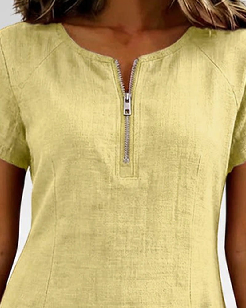 SOFÍA - Vestido de algodón con cremallera