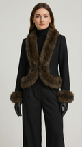 Noctis - Vegan Fur Collar Short Coat