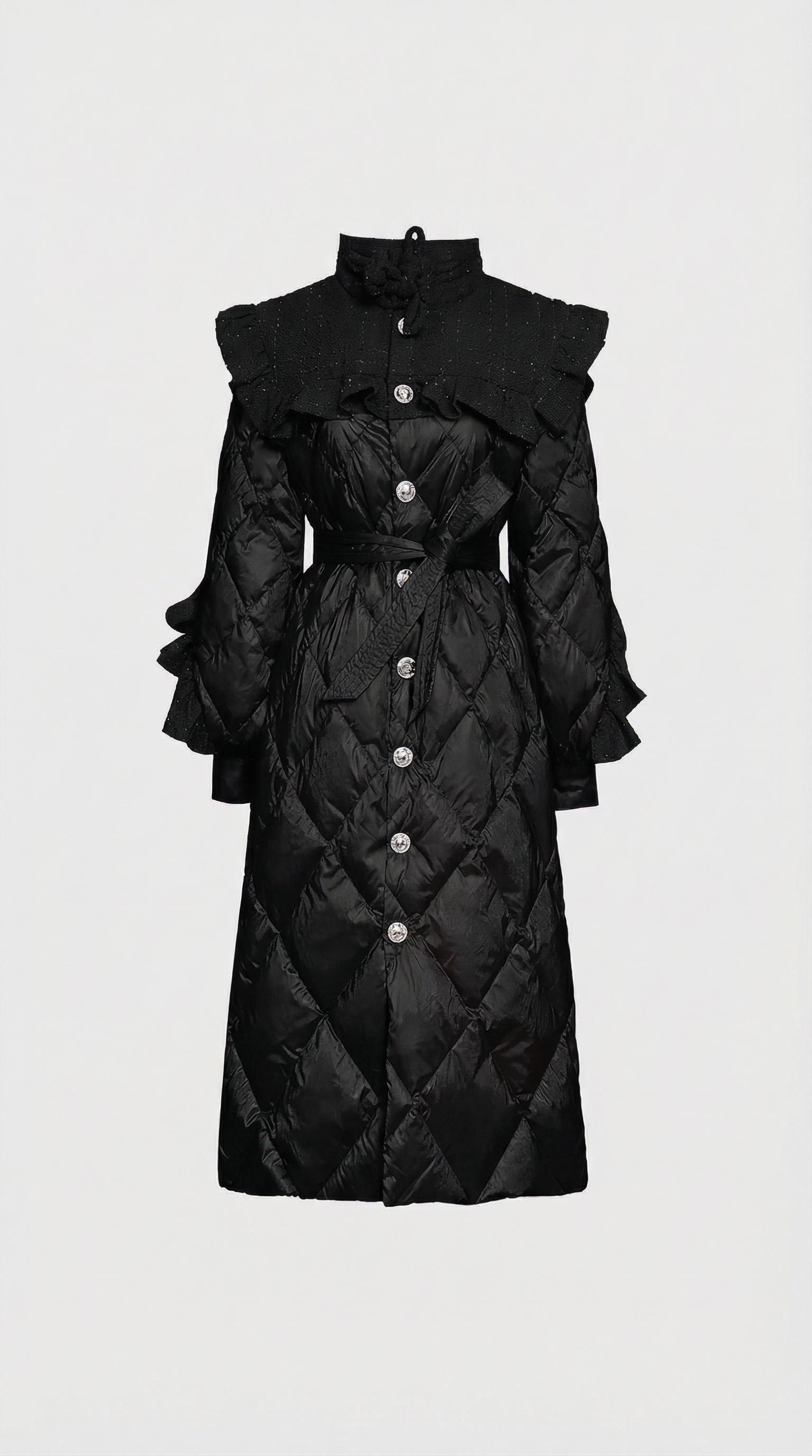 Ophira - Edredón acolchado de diamante con yugo superior texturizado de tweed