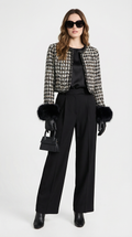 Criss - Chic Cotton Padded Blazer with Vegan Fur Cuff