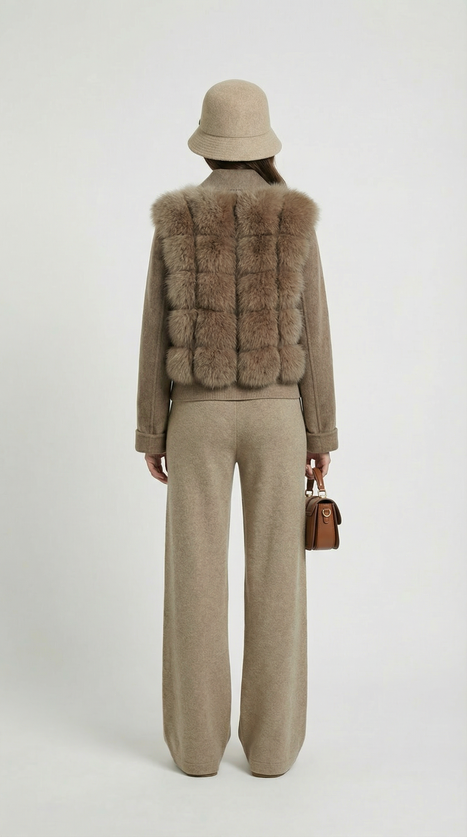 Thorne - Natural Fox Fur and Wool Coat