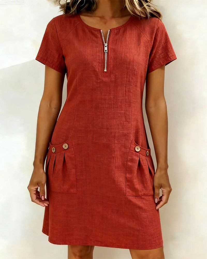 SOFÍA - Vestido de algodón con cremallera