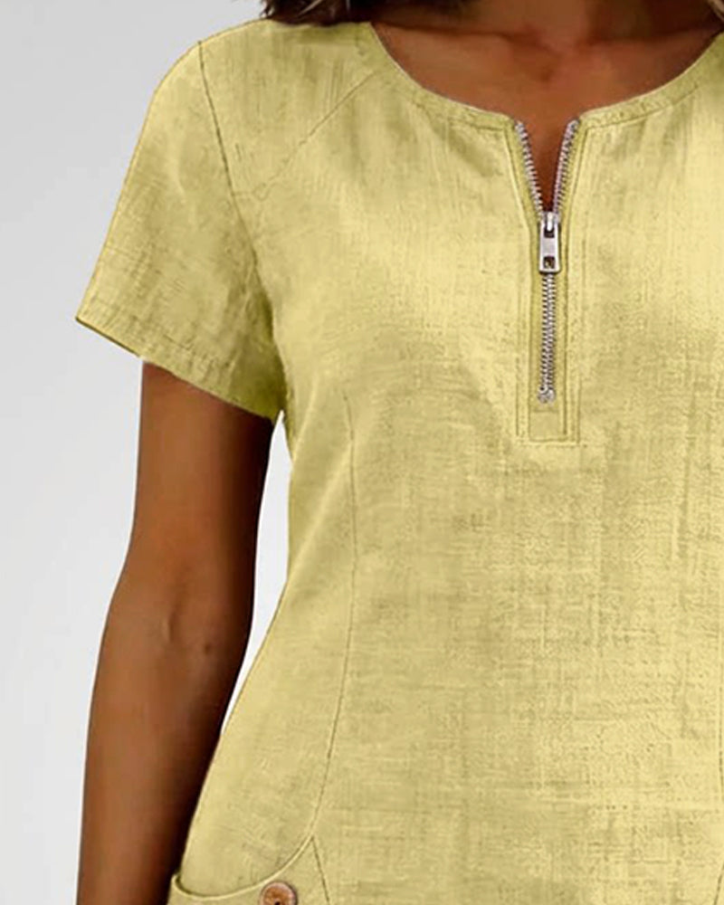 SOFÍA - Vestido de algodón con cremallera