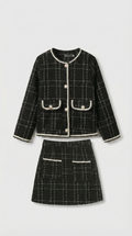 Skara - Conjunto de traje de tweed con chaqueta y falda