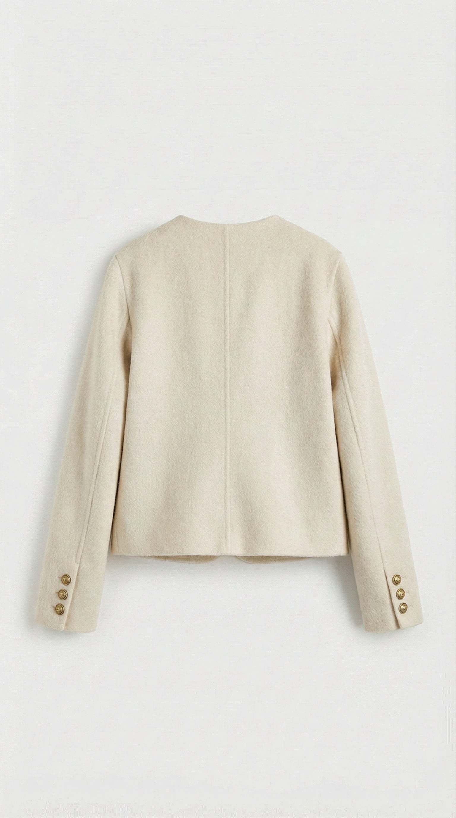Belle - Wool & Cashmere Blend Jacket with a Boxy, Cropped Silhouette Beige