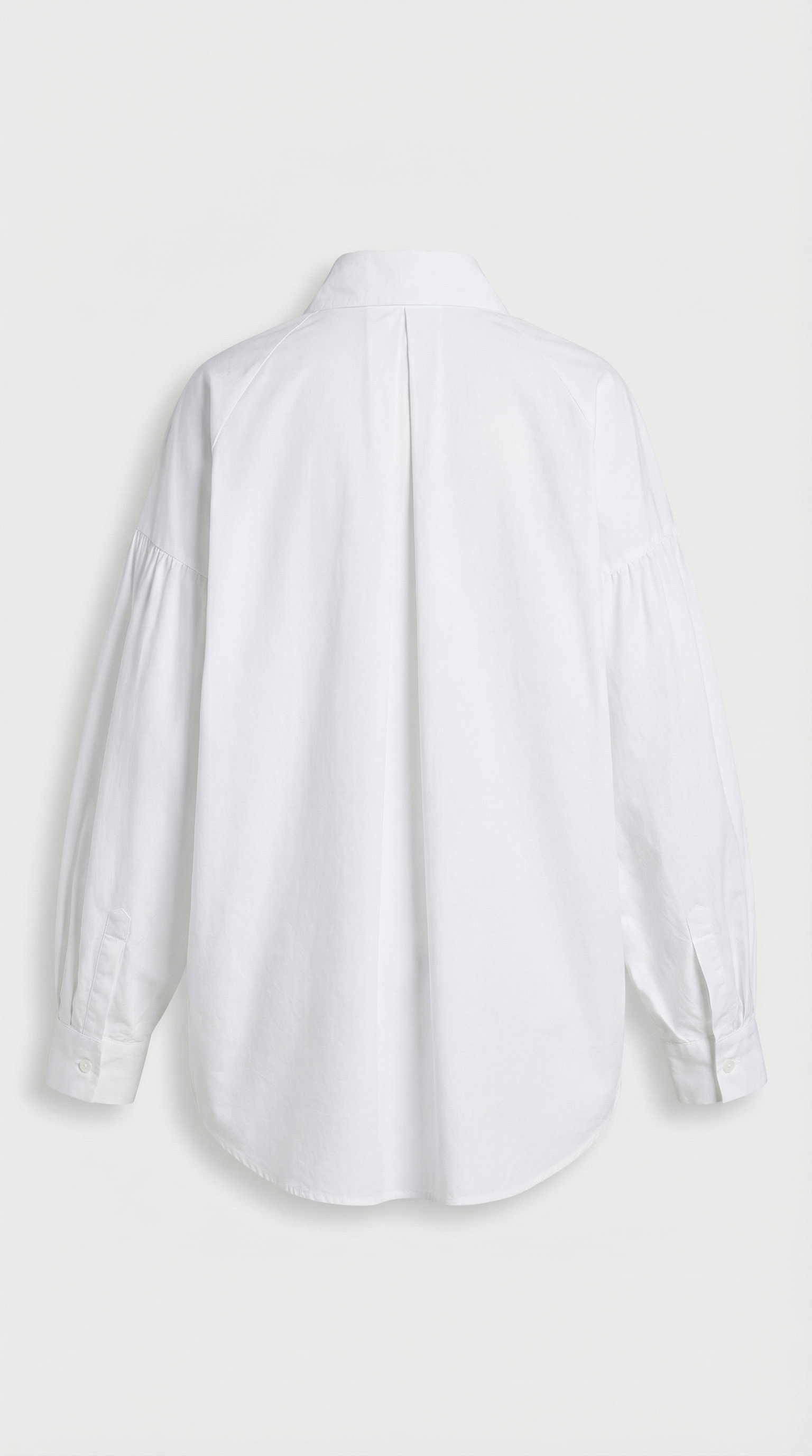 Verito - Loose Long Sleeve Shirt with Pointed Collar and Jewellery Buttons White