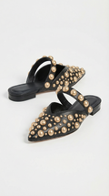 Elise - Tacones puntiagudos extravagantes negros y dorados