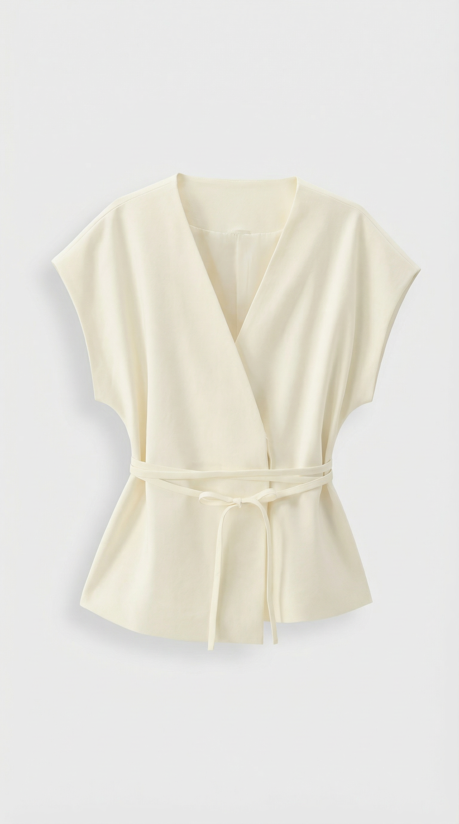 Epure - V-Neck Belted Sleeveless Top Ivory