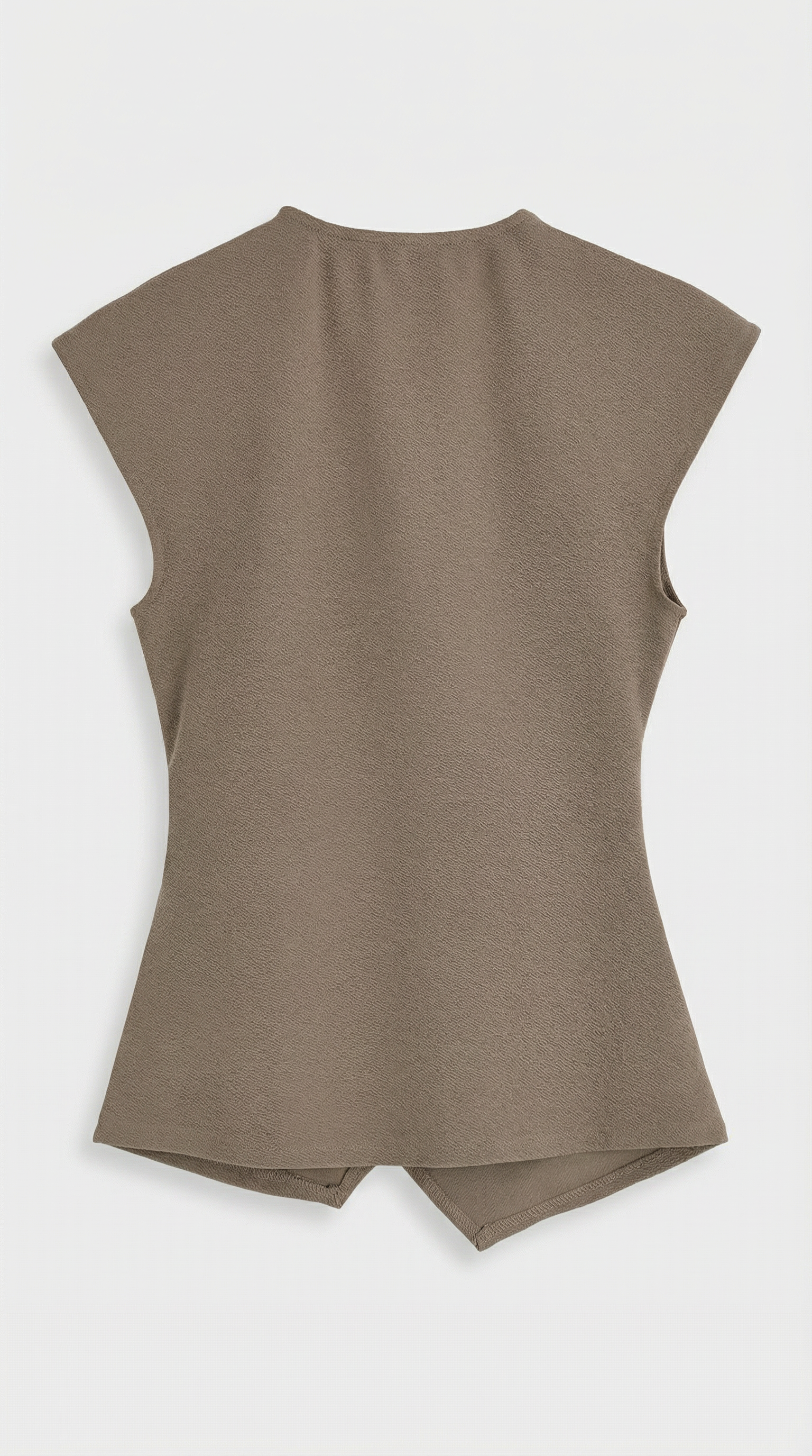 Liora - Ruched Pin-Accent Minimalist Top Light Brown