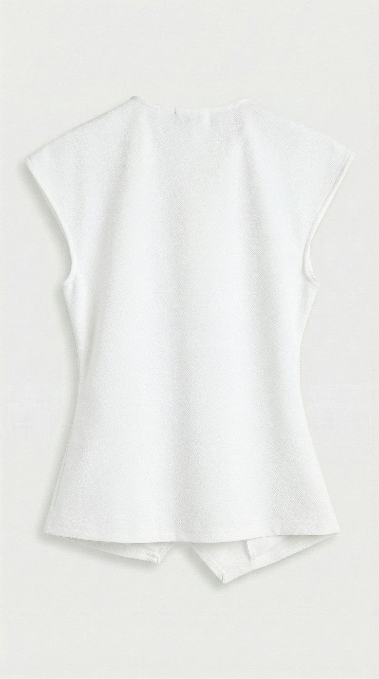 Liora - Ruched Pin-Accent Minimalist Top White